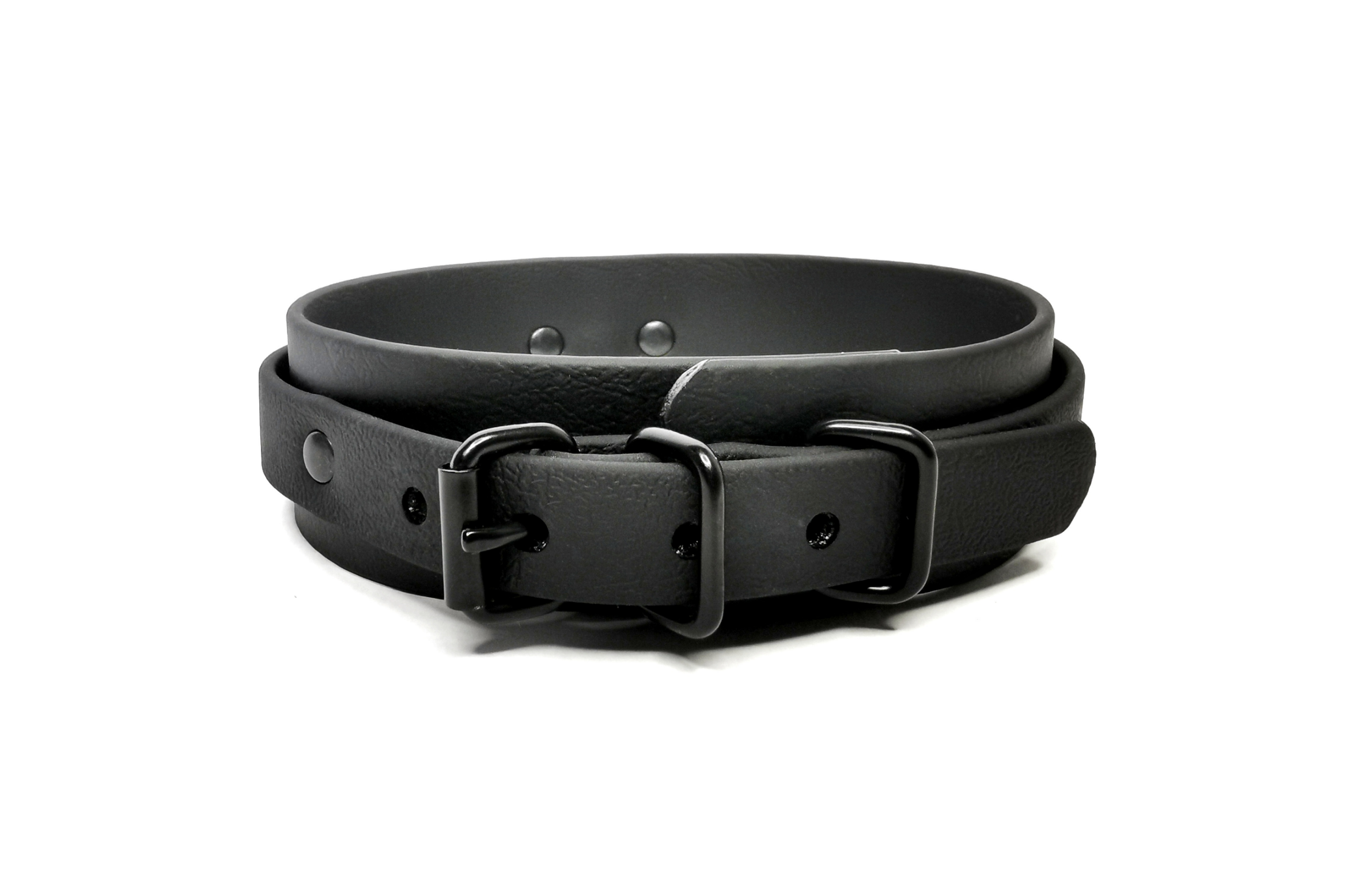 Sacred Sins All Black Everything Choker mit O-Ring auf doppeltem Riemen – Bild 3