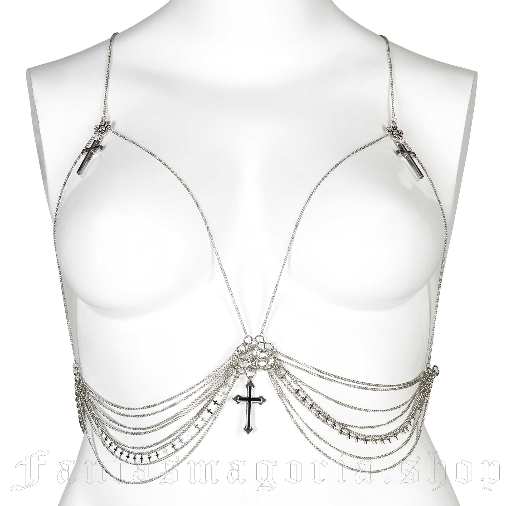 Punk Rave Chains and Crosses Harness - Image 2