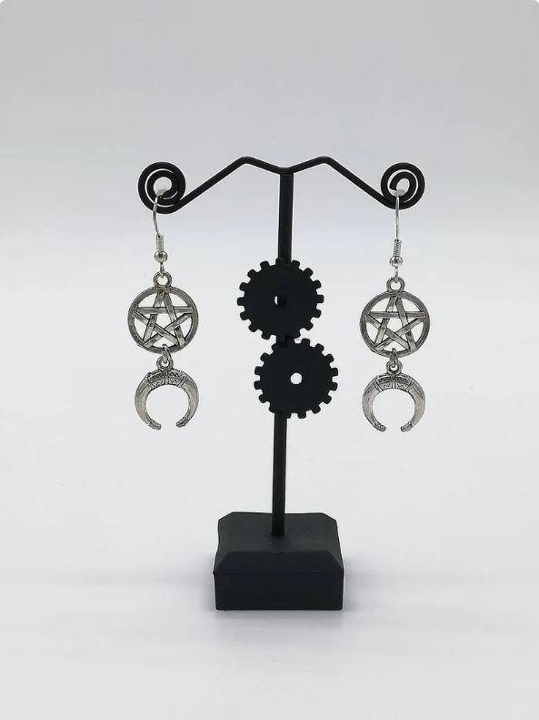 Seraphin Collier Little Pentagram Moon Earrings