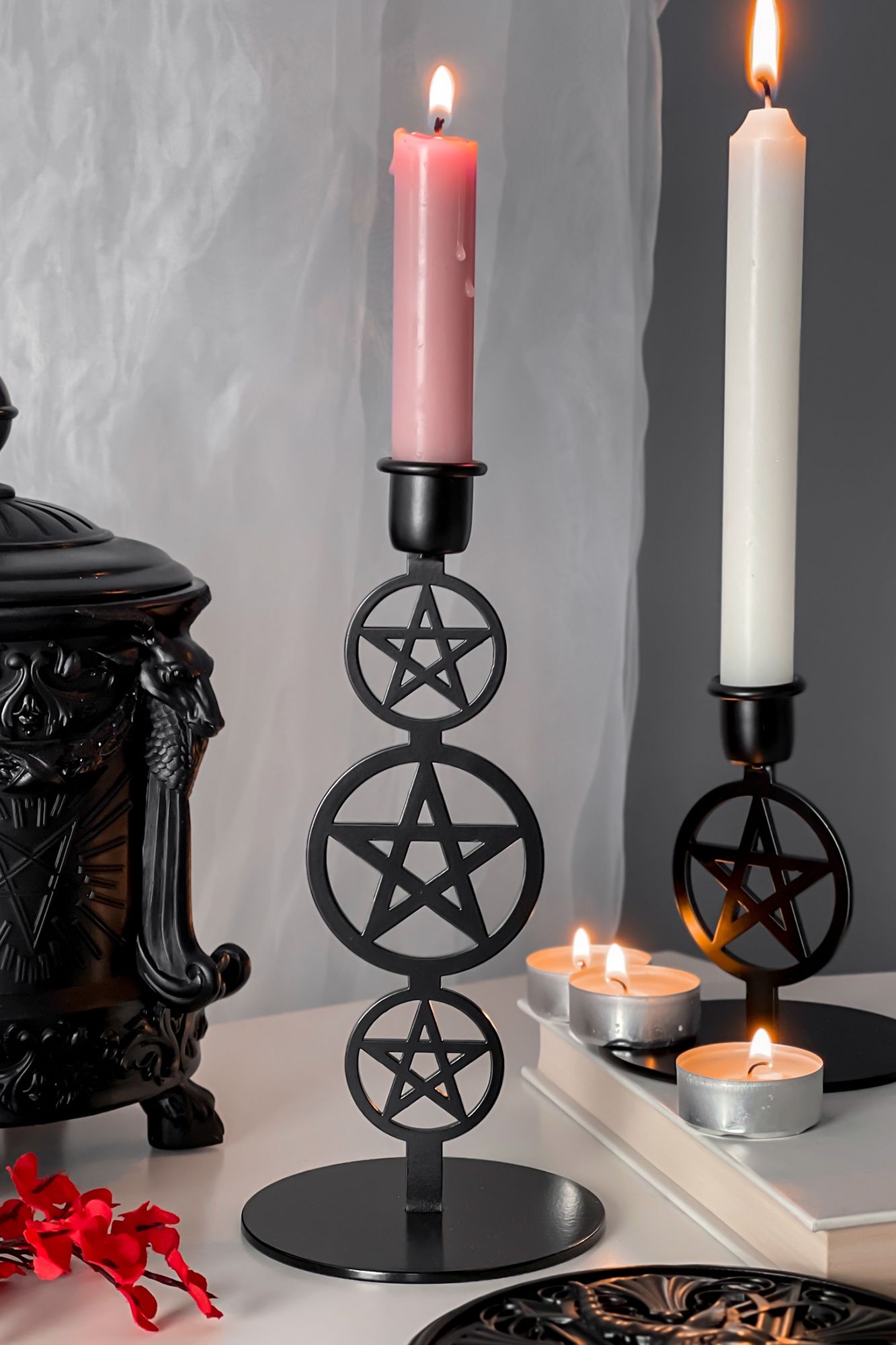 Killstar Pentagram Candlestick Medium - Nyctophilia Gothic Shop Hamburg