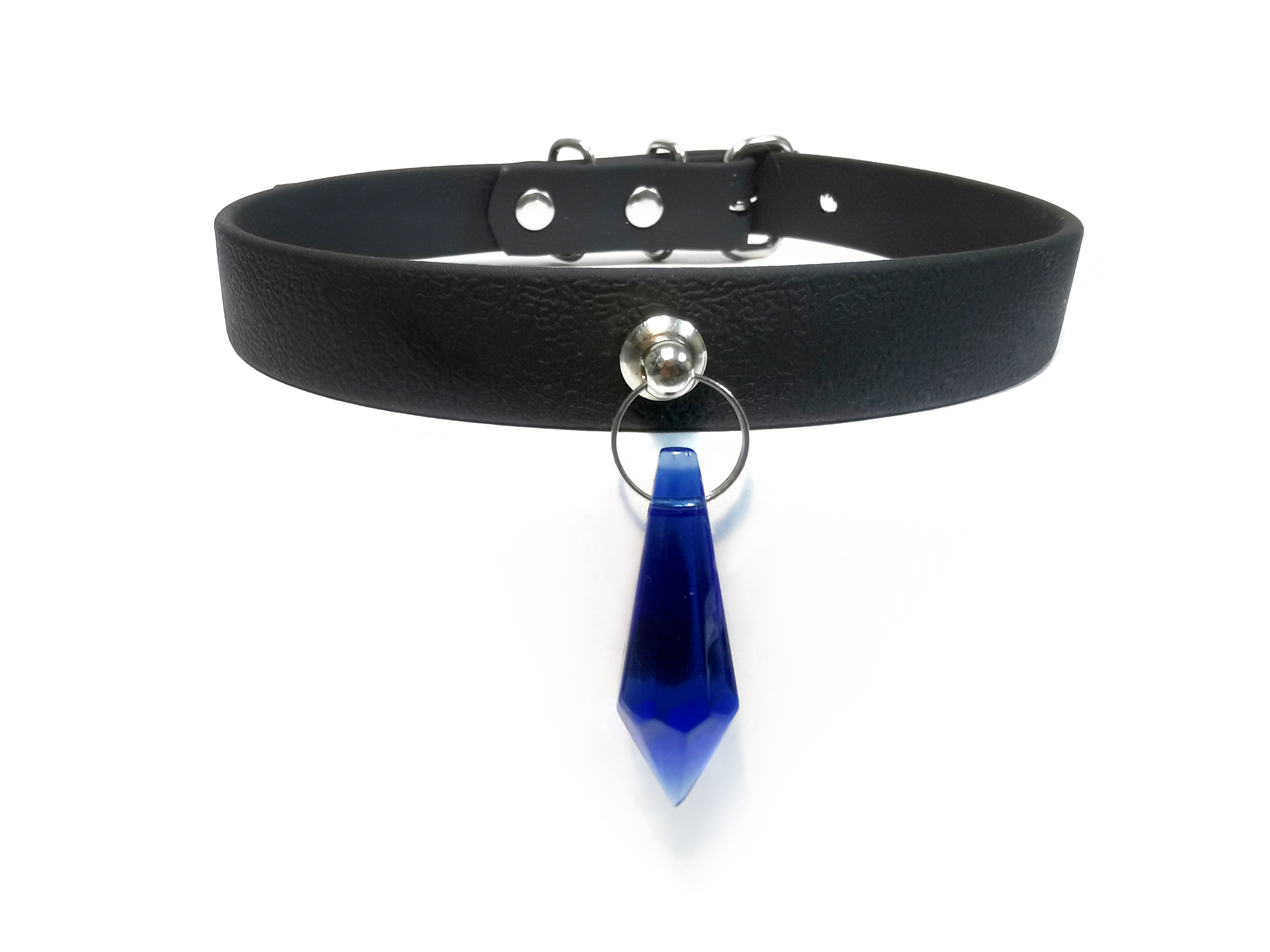 Sacred Sins Choker mit blauem Kristall als Anhänger