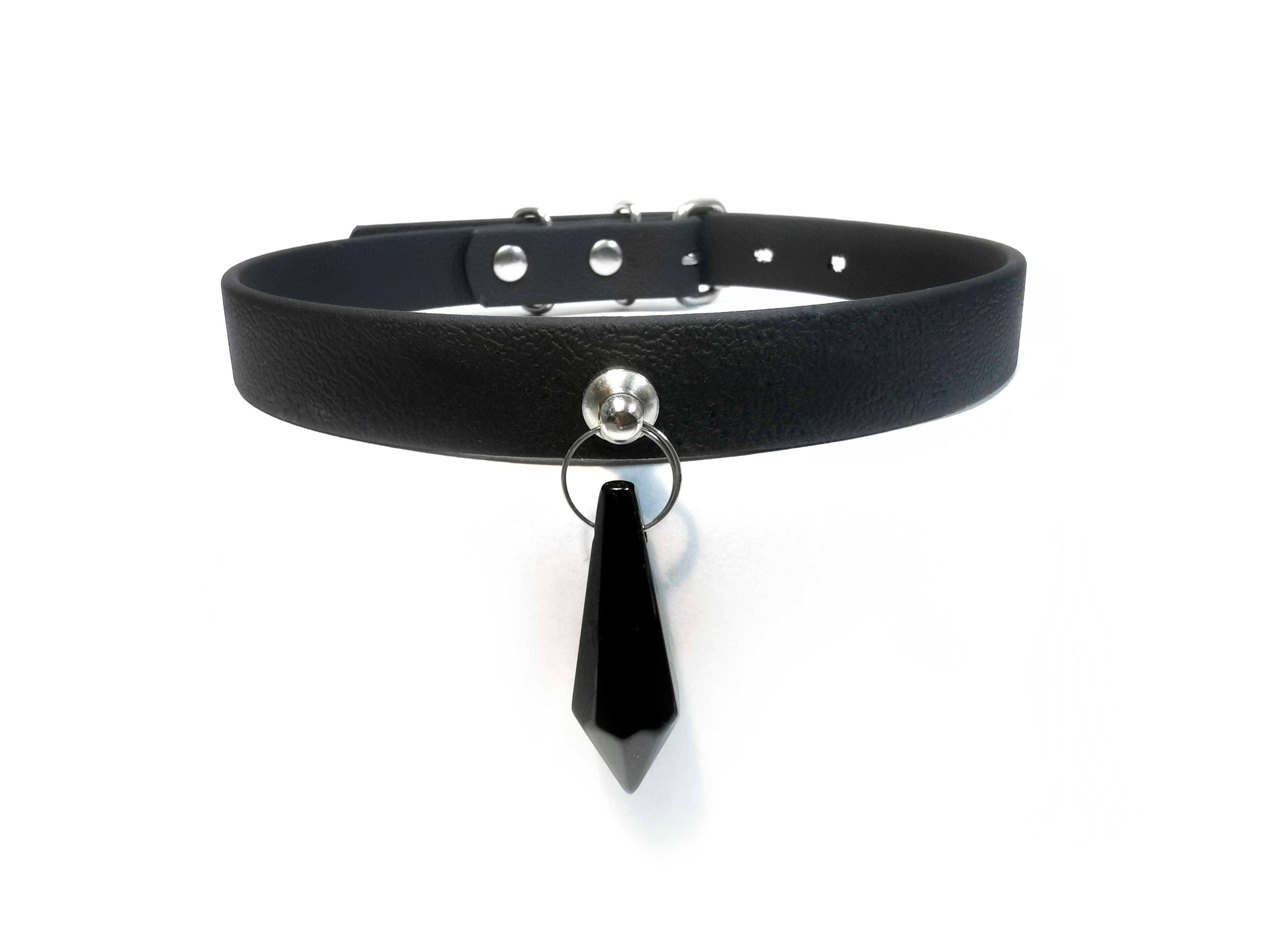 Sacred Sins Choker mit schwarzem Kristall als Anhänger
