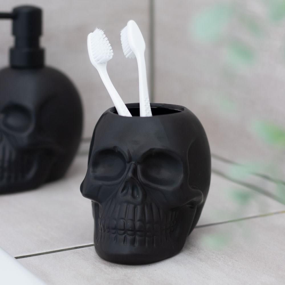 Spirit of Equinox Black Skull Toothbrush Holder