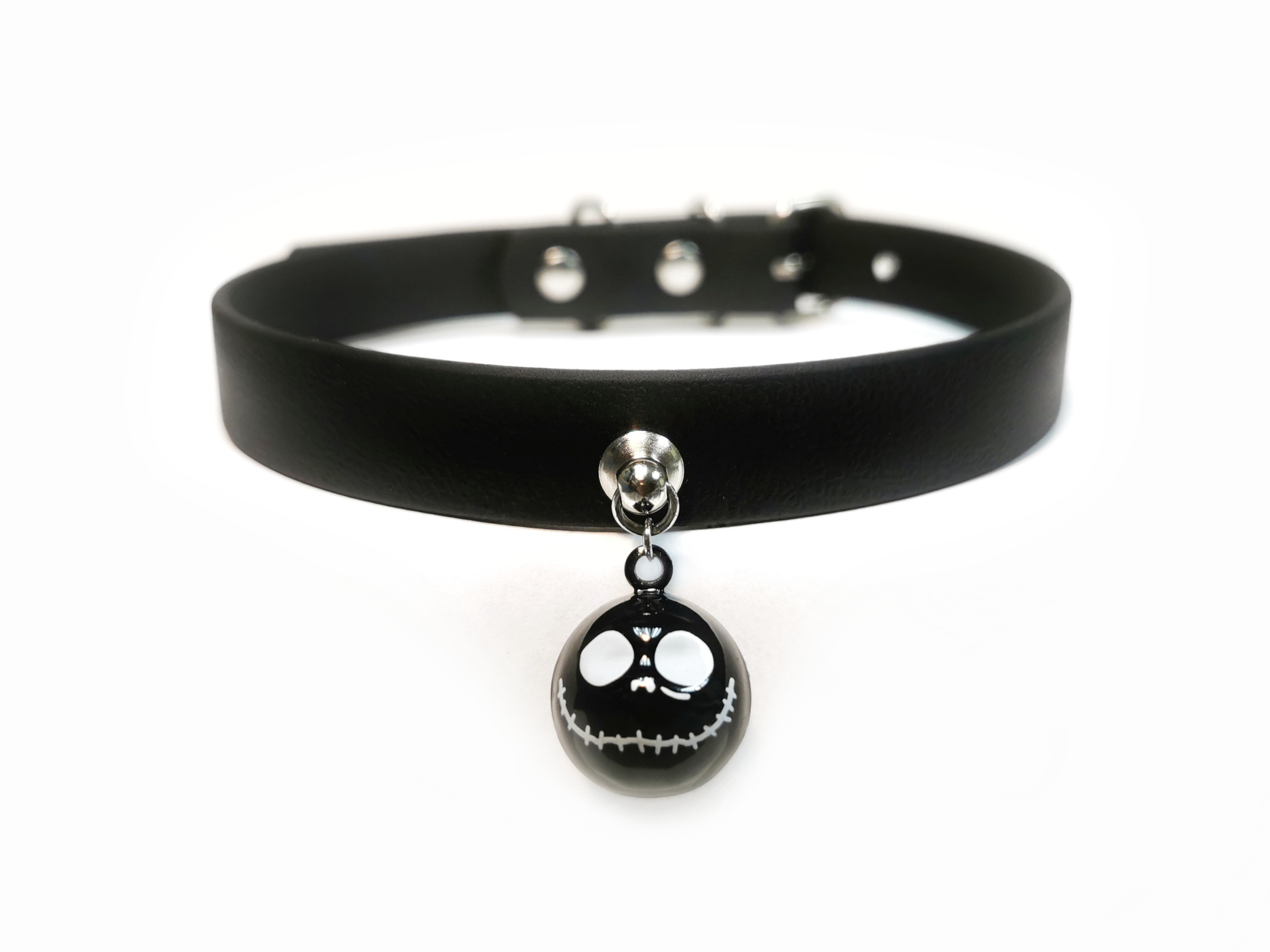 Sacred Sins Choker mit Jack Skellington Glocke schwarz