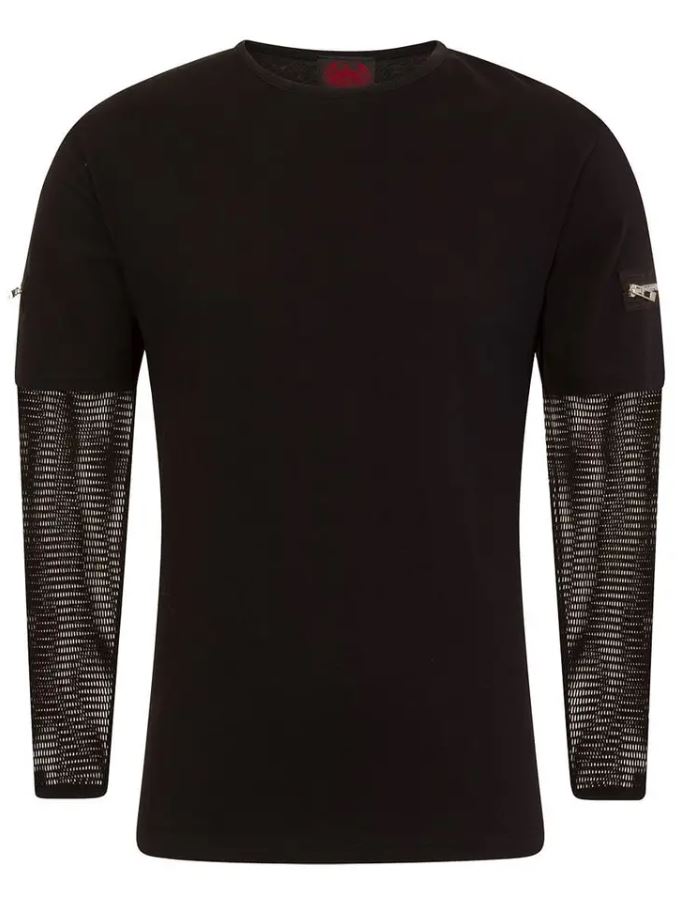 Spiral Longsleeve mit Netz-Ärmeln
