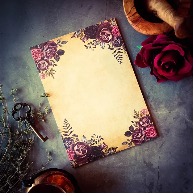 Dunkle.Seelen.Liebe Notizblock Dark Flowers