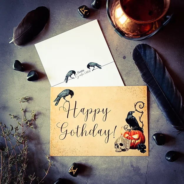 Dunkle.Seelen.Liebe Happy Gothday Postkarte
