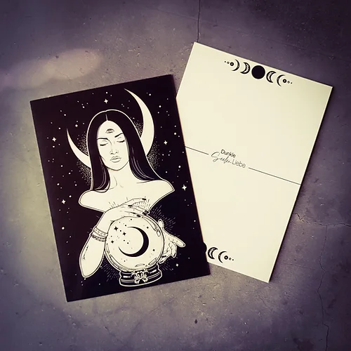 Dunkle.Seelen.Liebe Moon Witch Postkarte