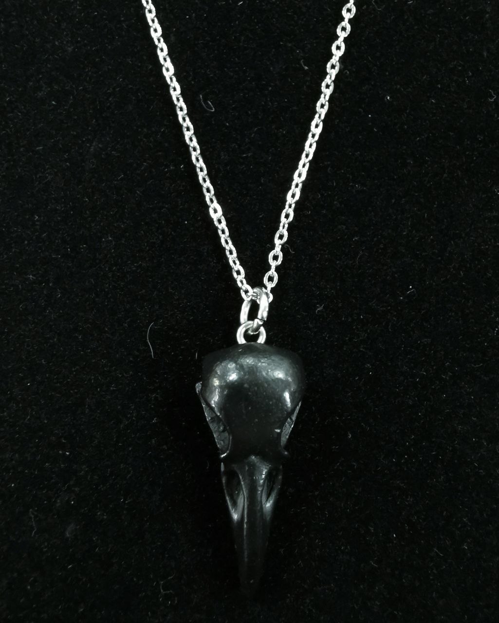 Mystery Creation Kette Edelstahl Rabenschädel schwarz