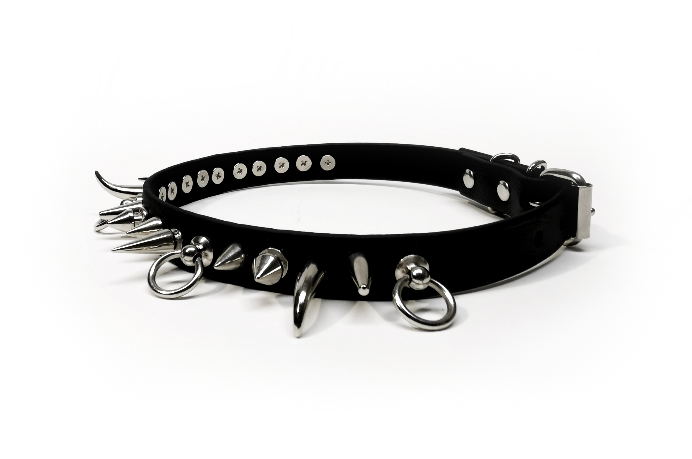 Sacred Sins Choker mit Mixed Spikes und kleinen O-Ringen – Bild 2