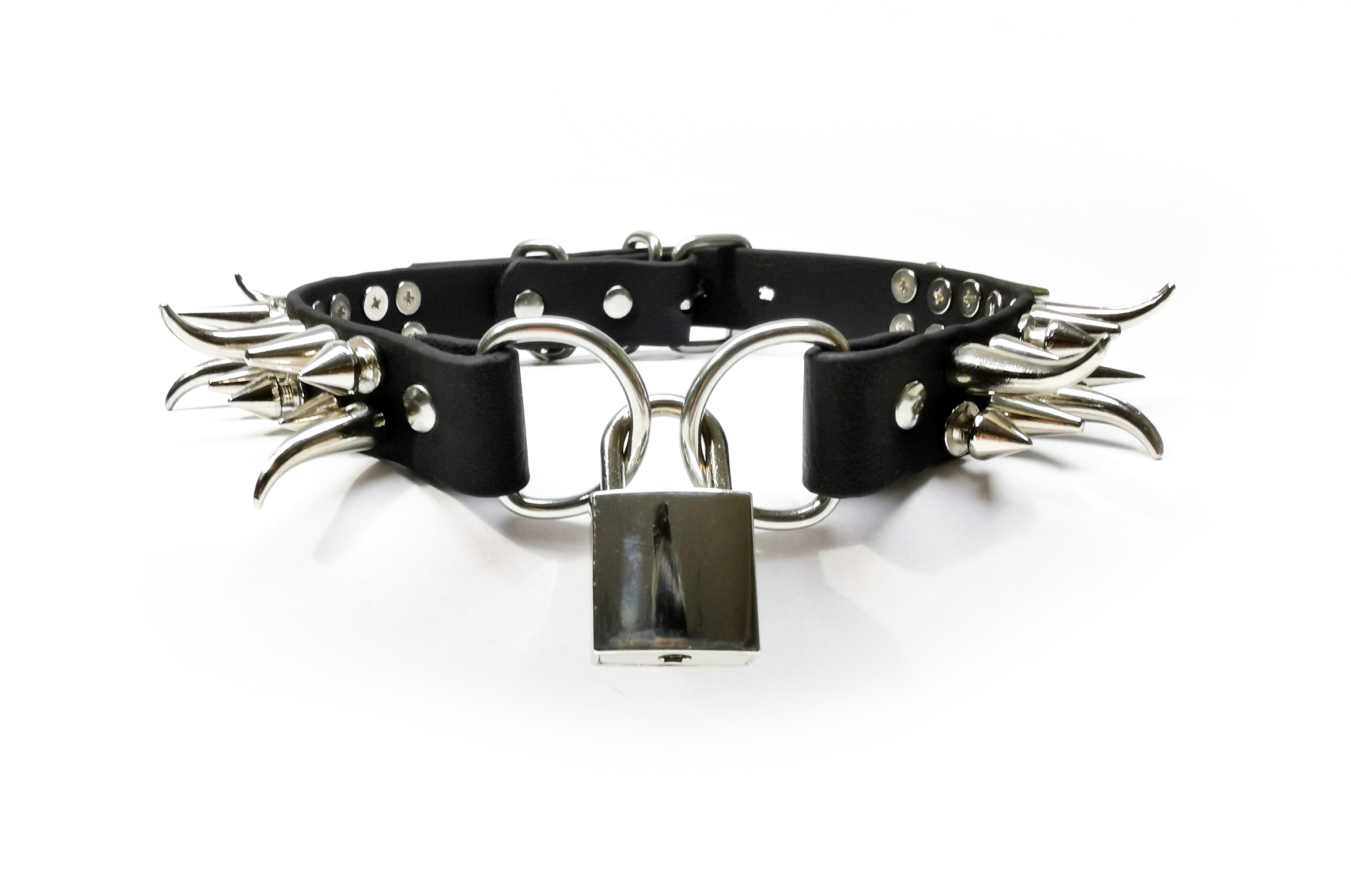 Sacred Sins Choker mit Mixed Spikes und mittigem Schloss