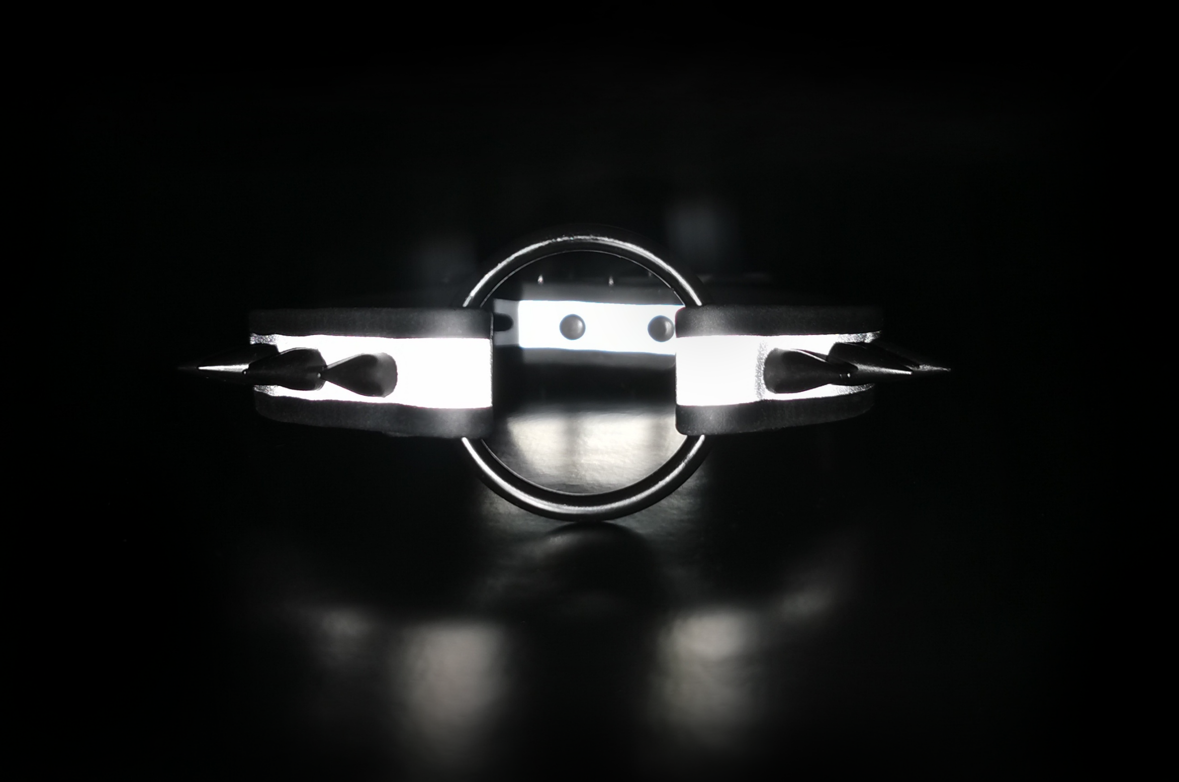 Sacred Sins Rave In Peace Choker mit mittigem O-Ring und Nieten