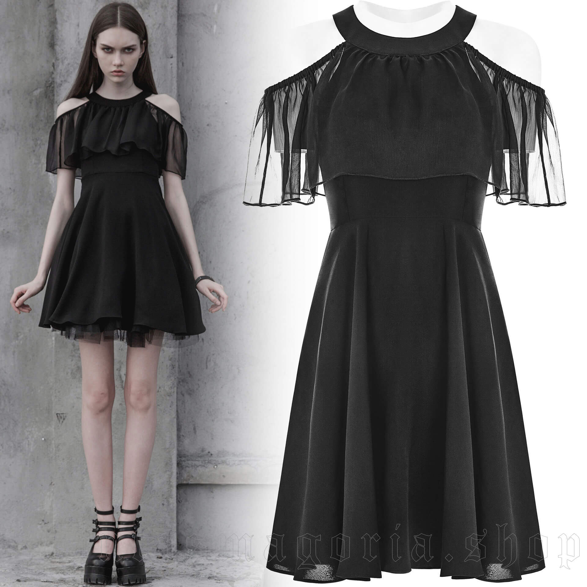 Punk Rave Black Moth Dress