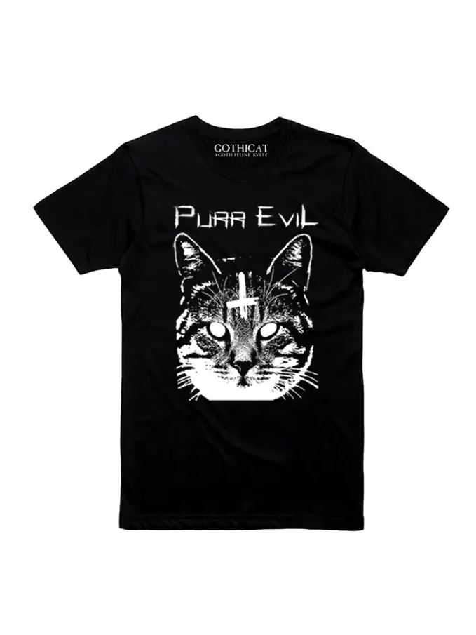 Gothicat The Purr Kissat Eivat Itke Tytto T Paita Musta main image 0
