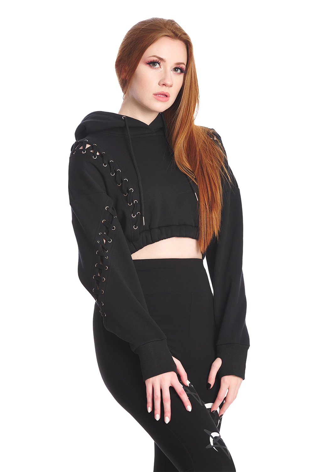 Farrah Crossed Crop Pulli black