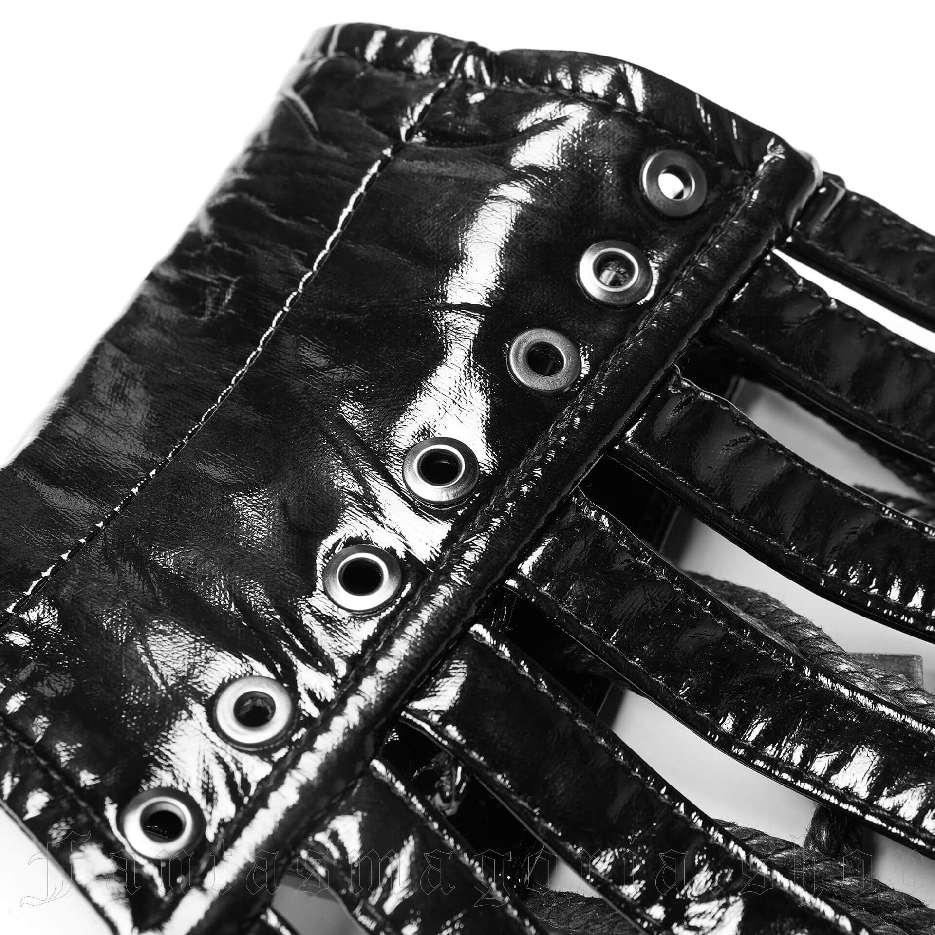 Punk Rave Black Cage Shiny Corset - Image 3