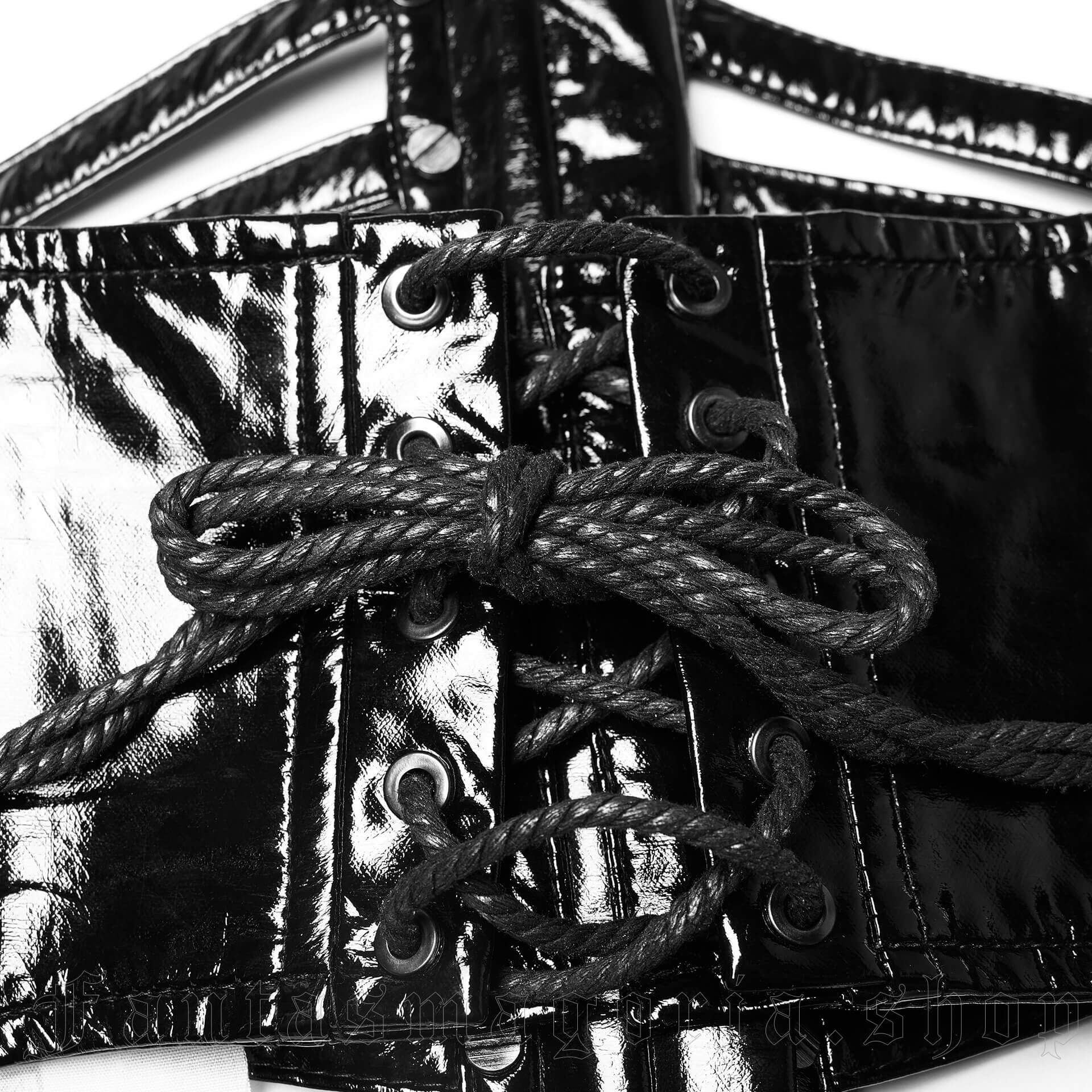 Punk Rave Black Cage Shiny Corset - Image 6