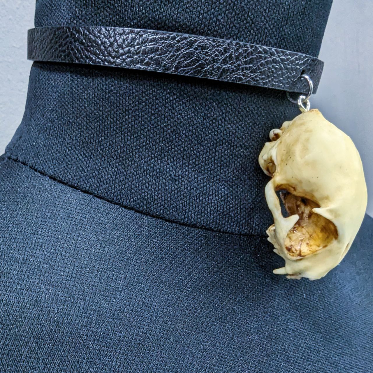 Mystery Creation Choker Katzenschädel groß natur – Bild 3