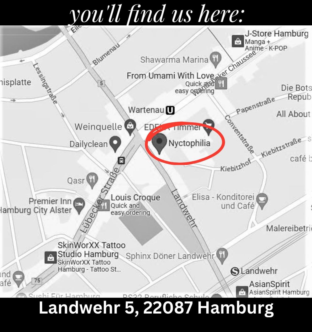 Nyctophilia Gothic Shop Hamburg Maps