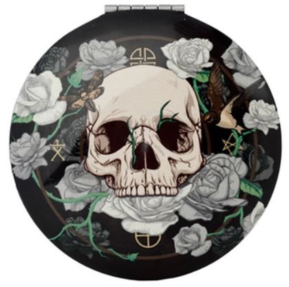Taschenspiegel mit Totenköpfen und Rosen – Bild 2