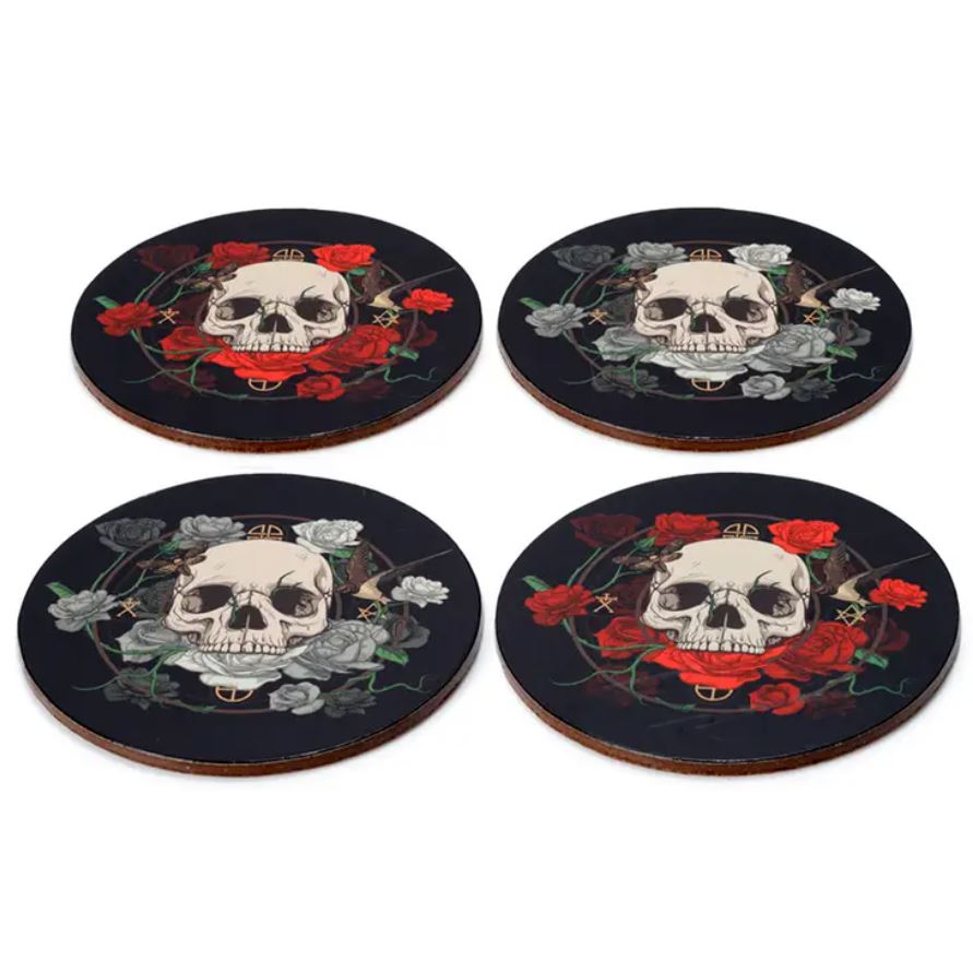 Skulls and Roses Untersetzer (4er Set)