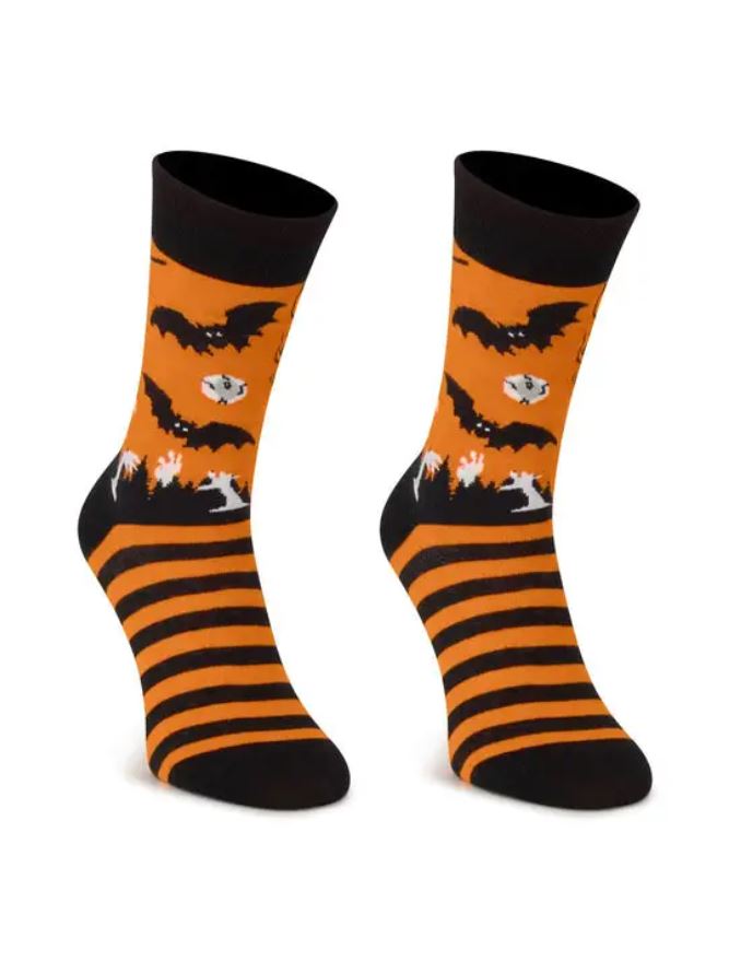 Halloween Bat Socks Orange