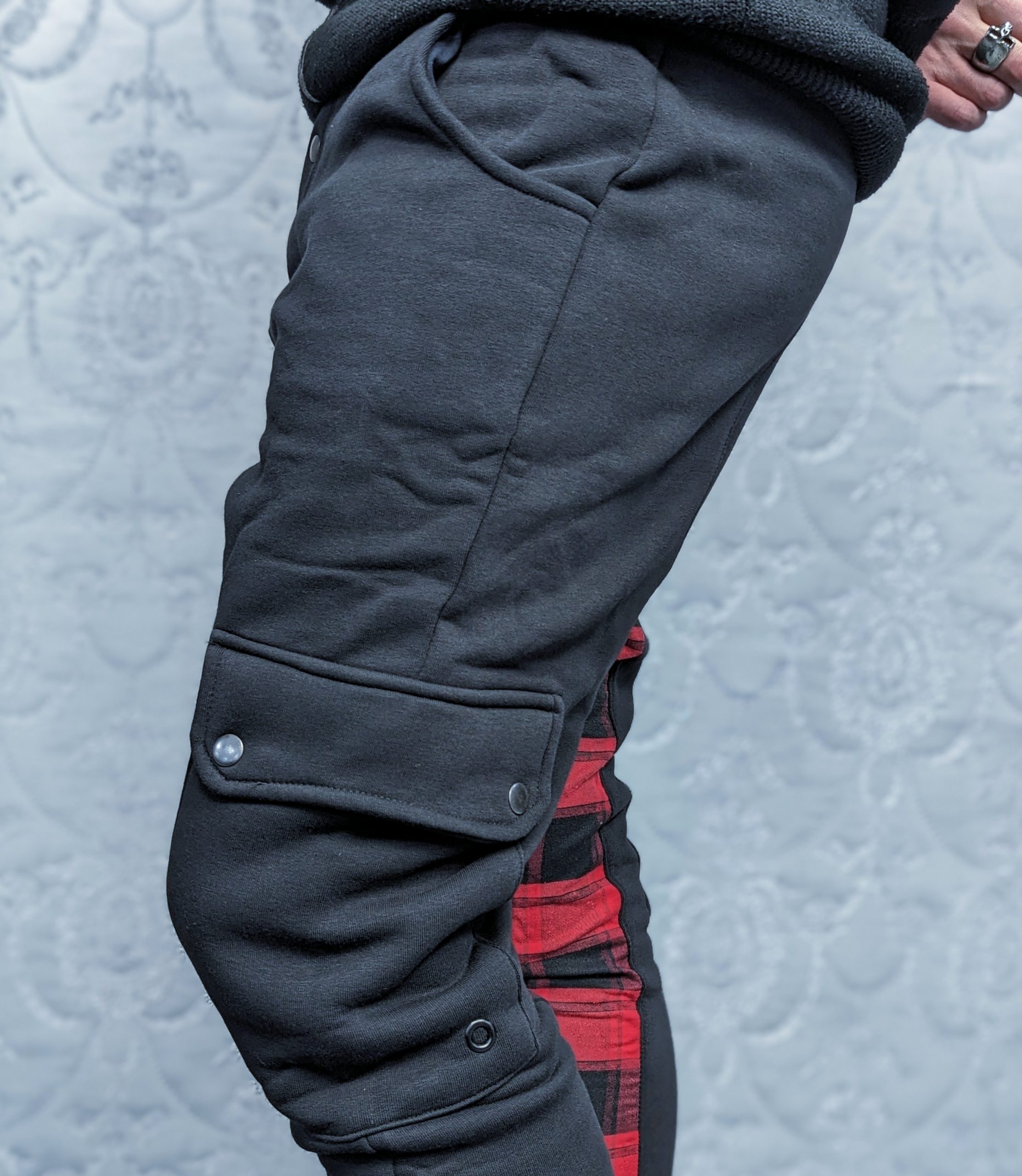 Aurel Red Plaid Jogger Pants - Image 4