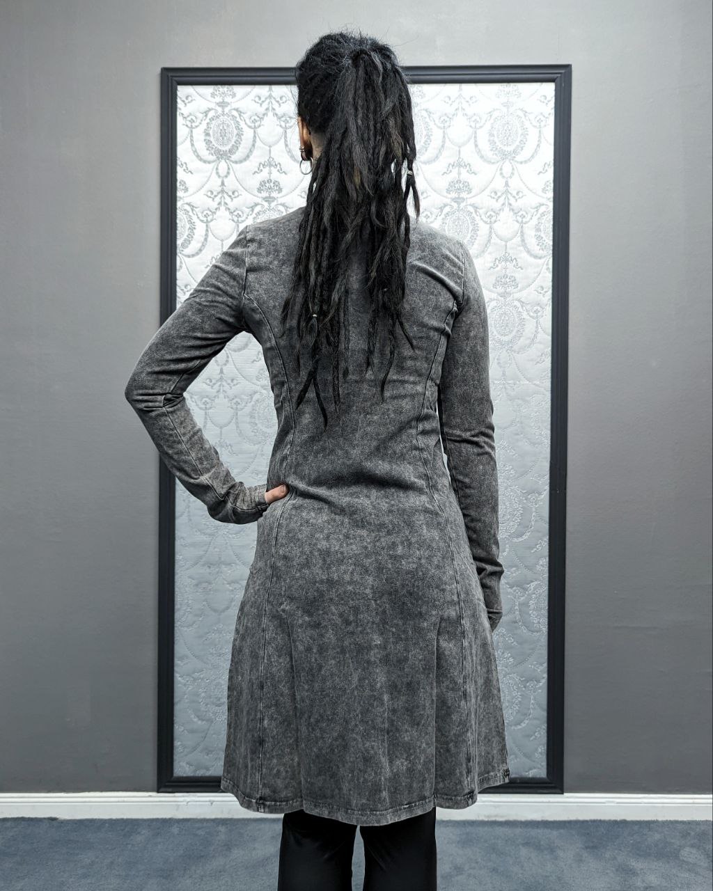 Astaria Grey Longsleeve Dress - Image 3