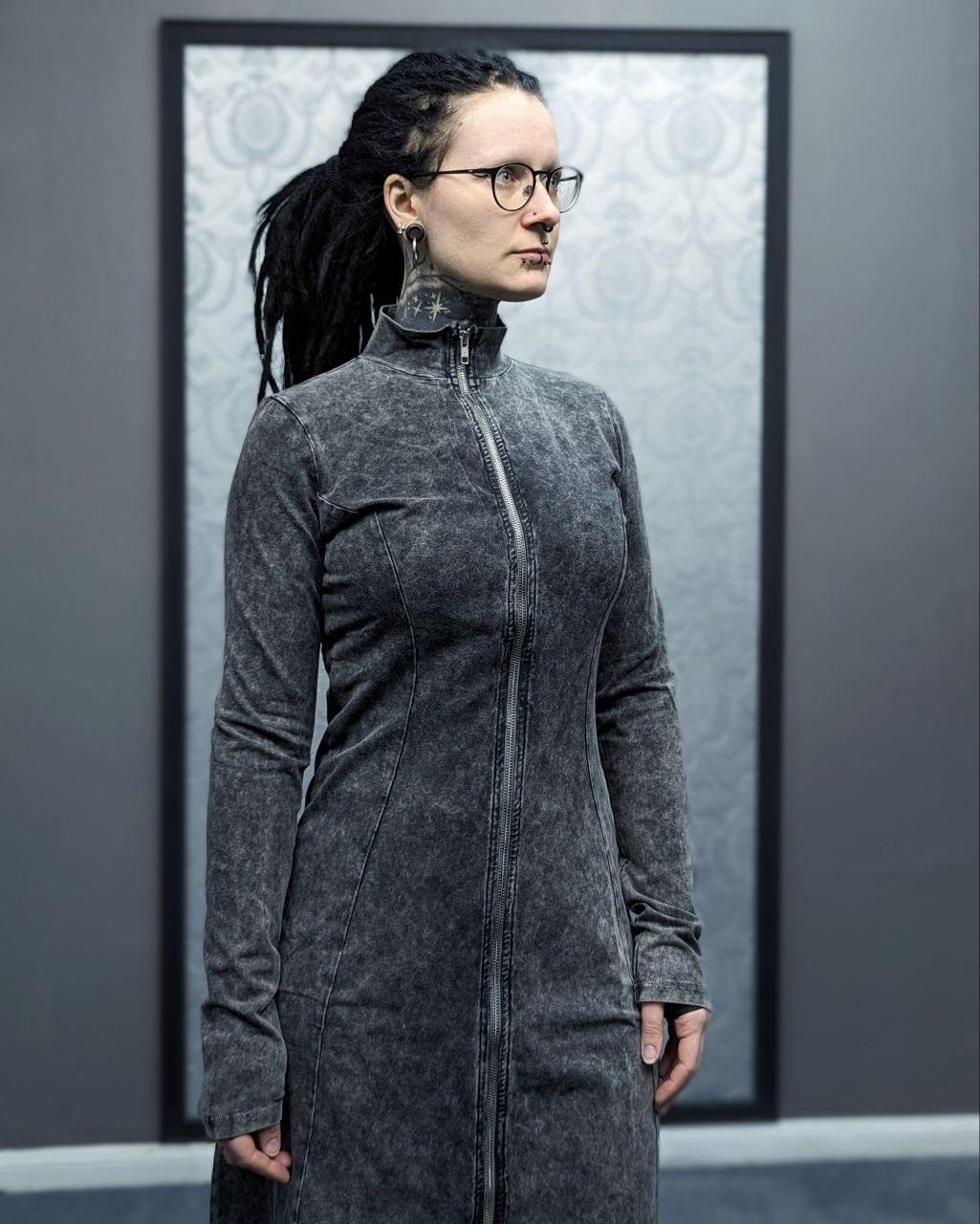 Astaria Grey Longsleeve Dress - Image 2