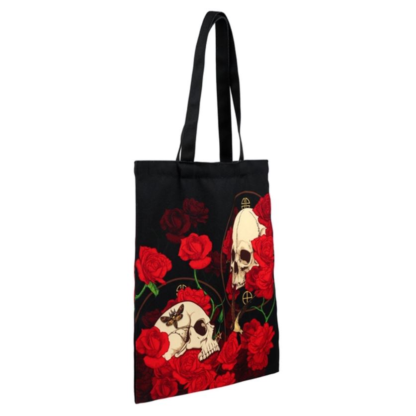Skulls and Roses Tote Shopping Bag - Image 2