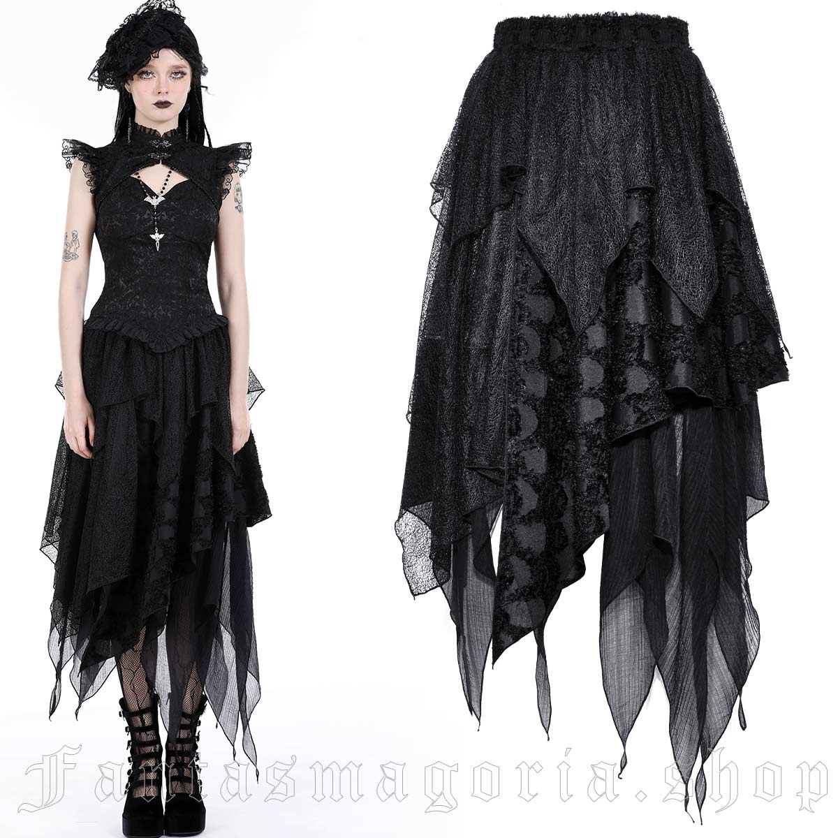 Dark in Love Doomsday Goth Skirt - Nyctophilia Gothic Shop Hamburg