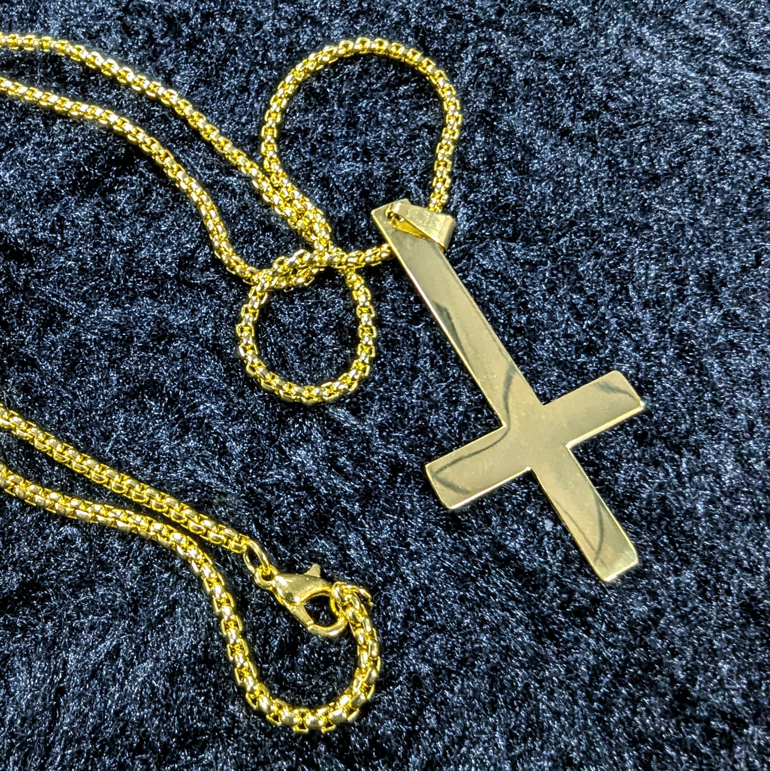 Easure Gold Inverted Cross Necklace