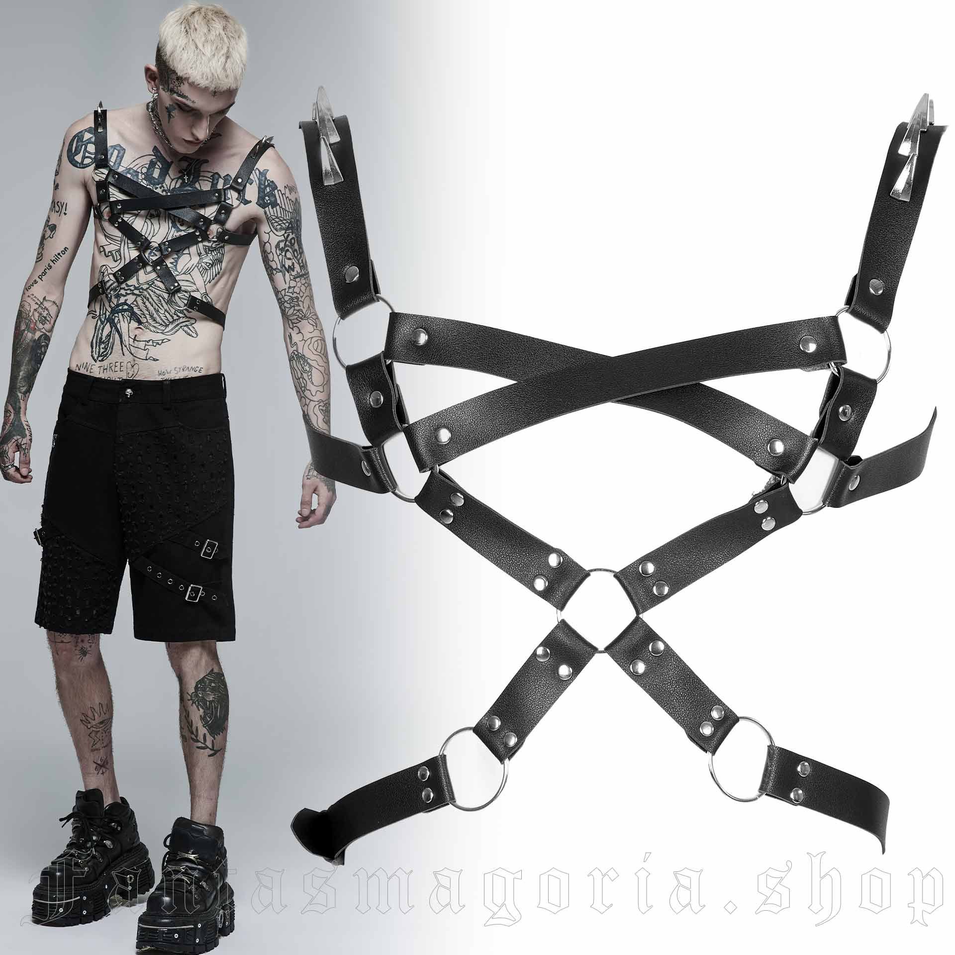 Punk Rave Deviant Behaviour Harness - Nyctophilia Gothic Shop Hamburg