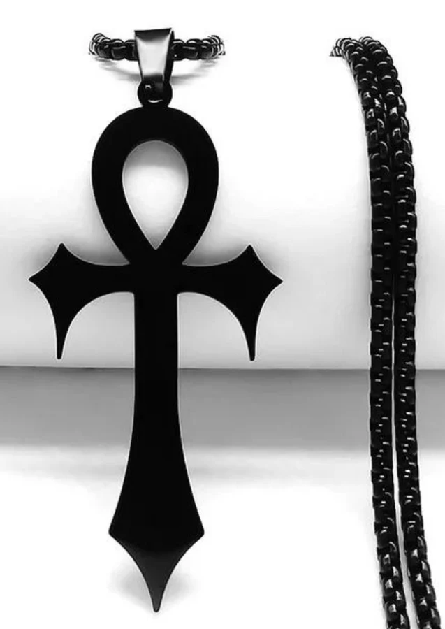 Easure Black Ankh Necklace