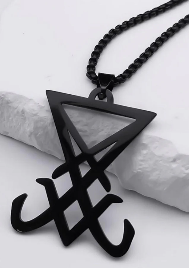Easure Black Lucifers Sigil Necklace
