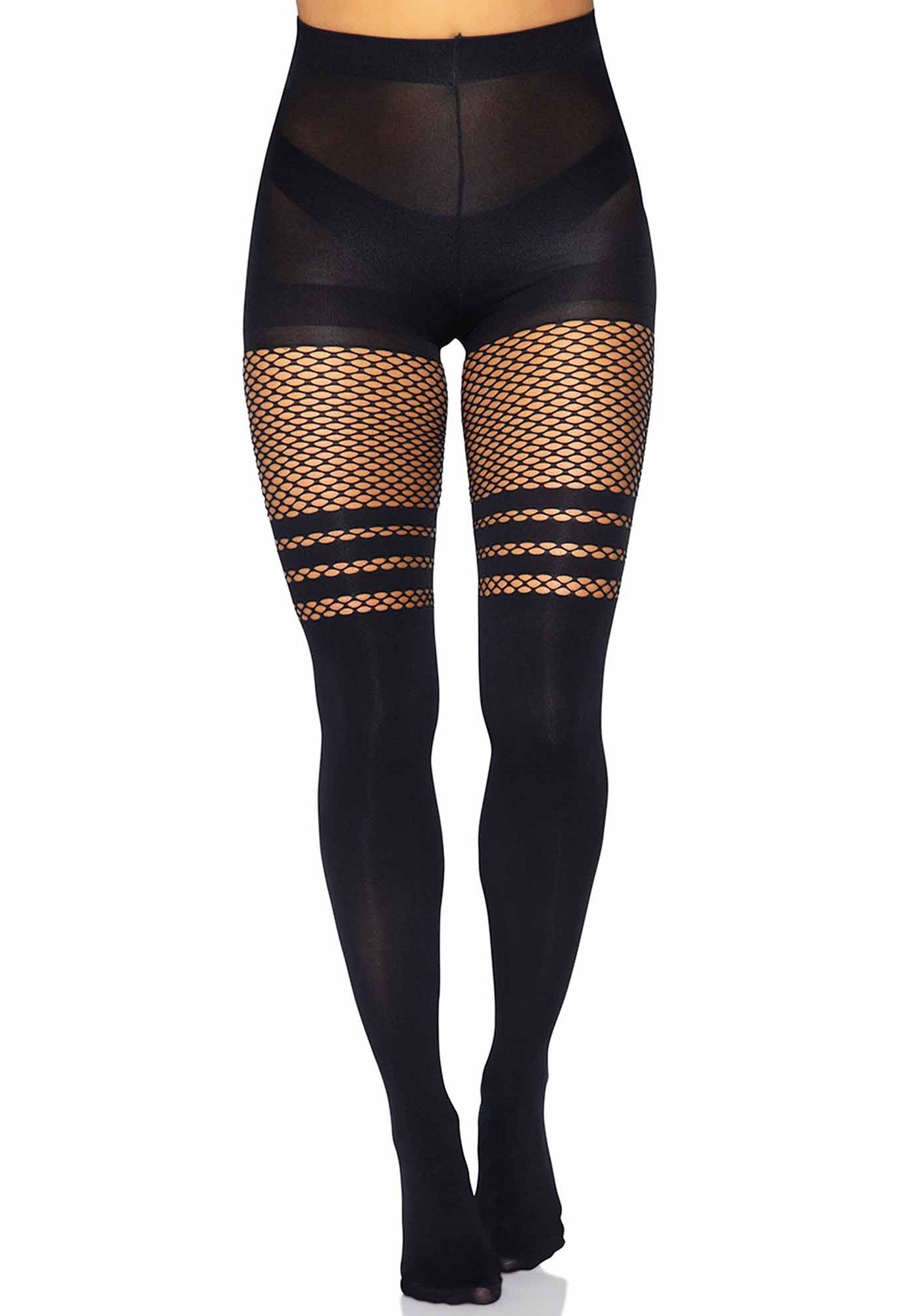 Leg Avenue Fishnet Striped Tights – Bild 2