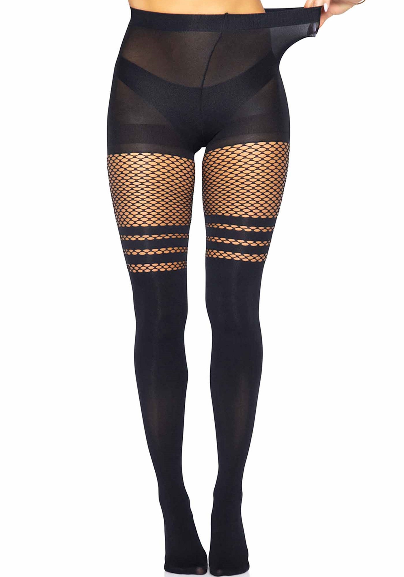 Leg Avenue Fishnet Striped Tights – Bild 3