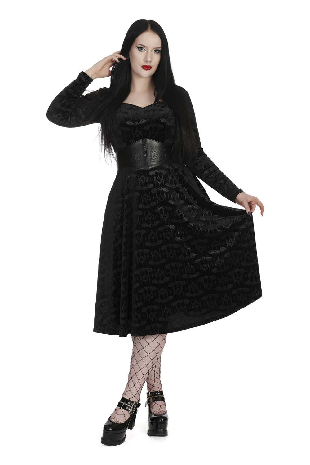 Banned Velvet Bat Flare Dress