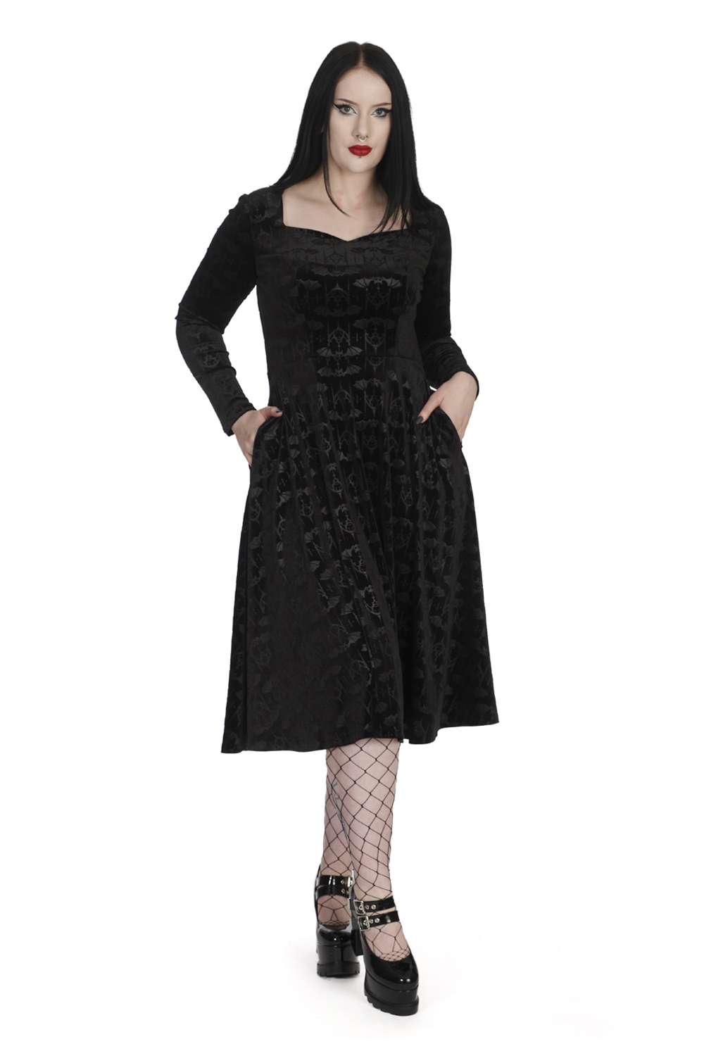 Banned Velvet Bat Flare Dress - Image 2