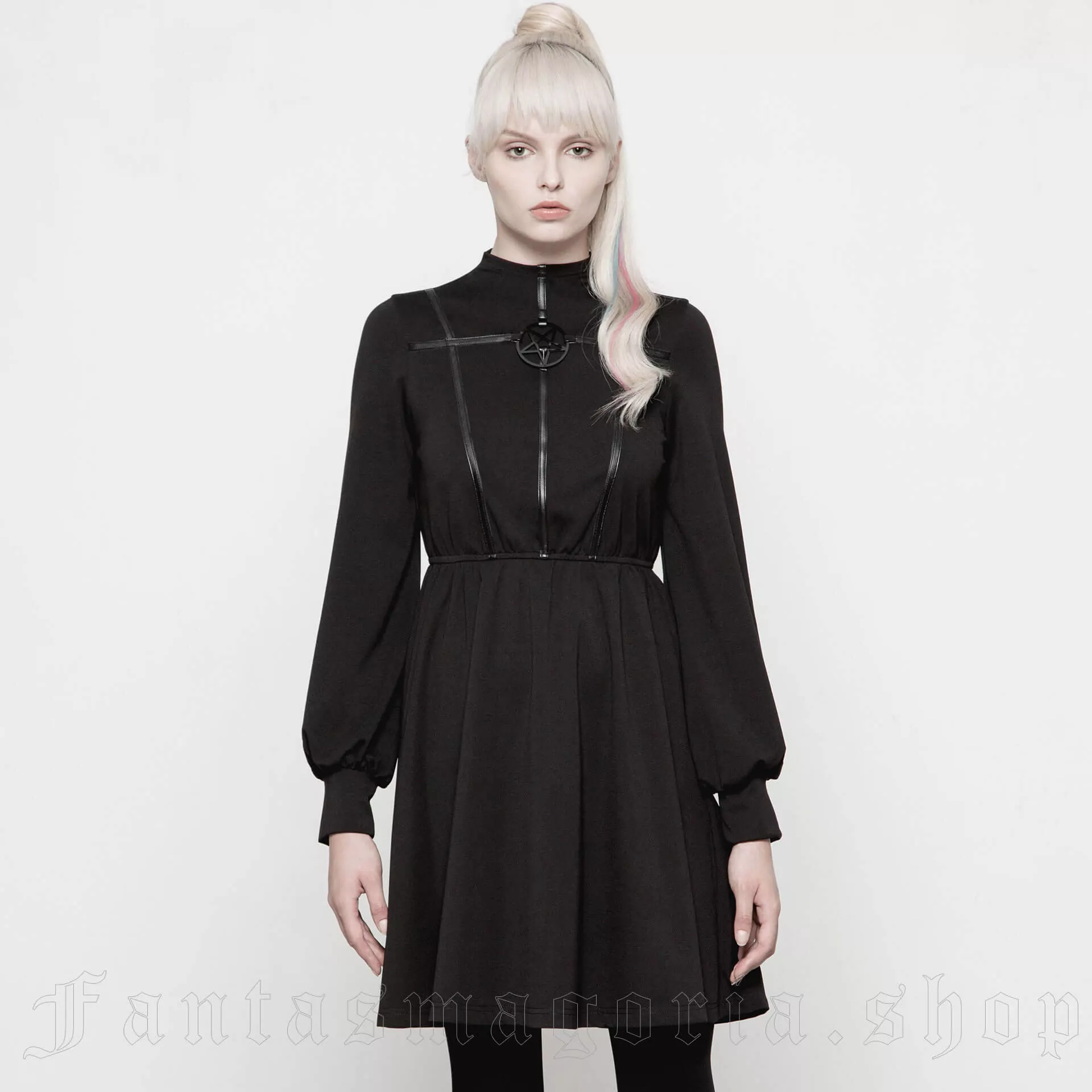 Punk Rave Black Pentagram Dress – Bild 4
