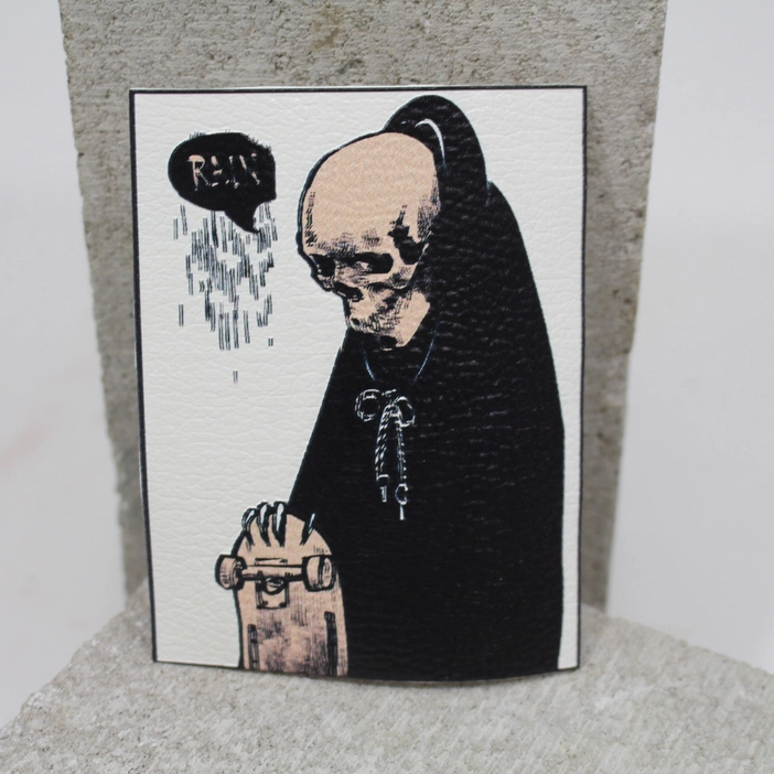 Godmachine Leather Look Sticker Death Can't Skate