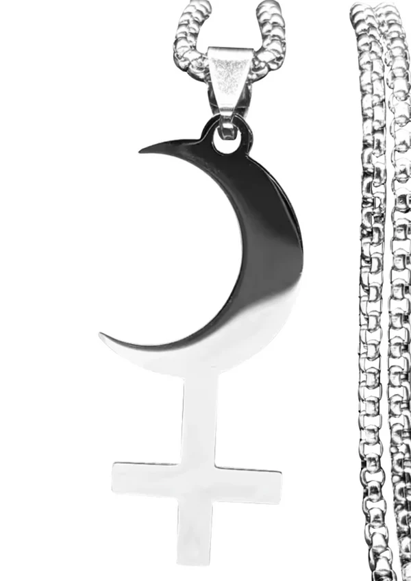 Easure Moon Cross Necklace