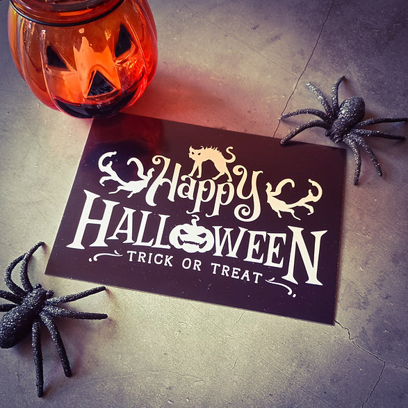 Dunkle.Seelen.Liebe Happy Halloween Postkarte