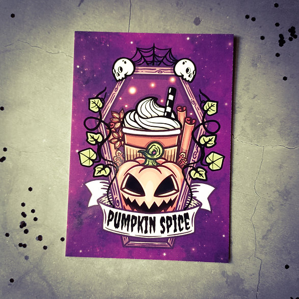 Dunkle.Seelen.Liebe Pumpkin Spice Postkarte – Bild 3