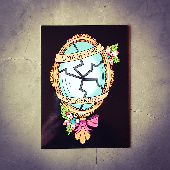 Dunkle.Seelen.Liebe Smash the Patriarchy Postkarte – Bild 2