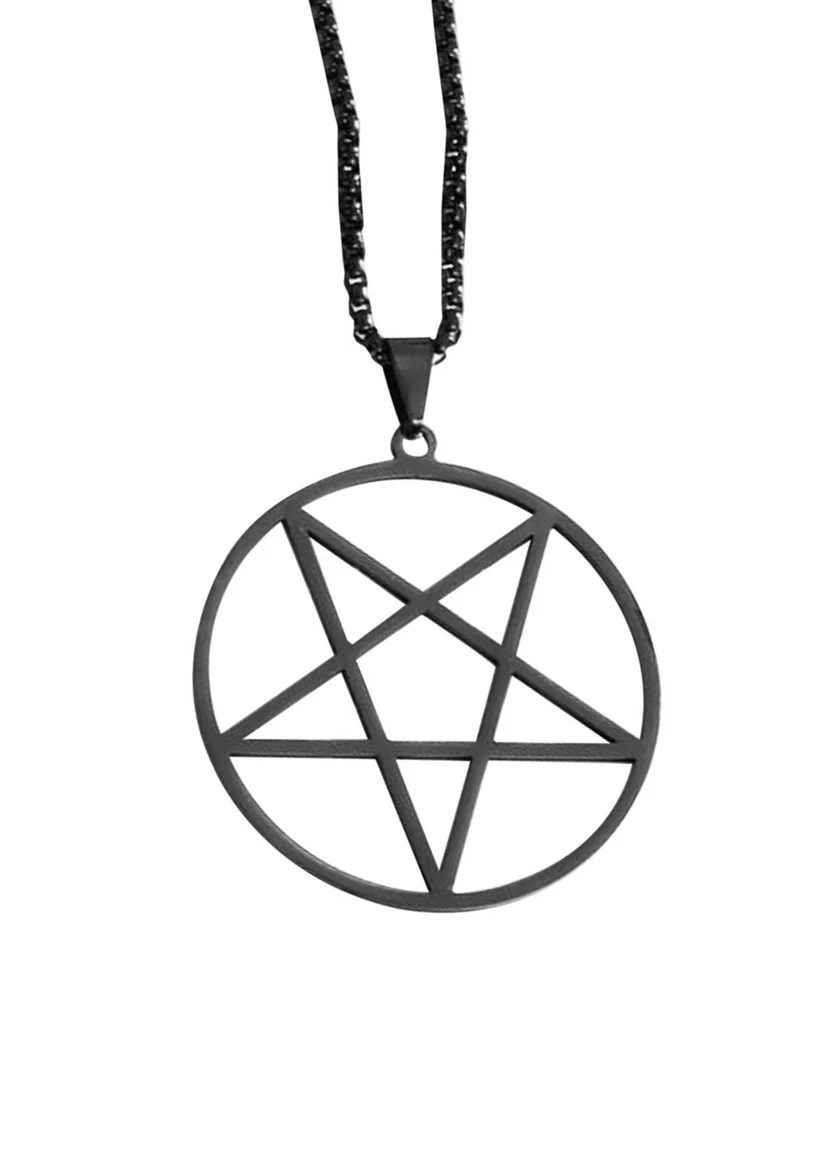 Easure Classic Black Pentagram Necklace