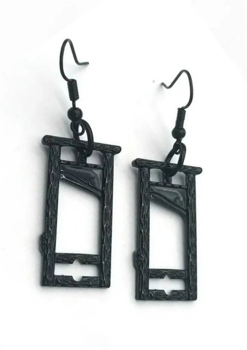 Easure Black Small Guillotine Earrings (Paar)