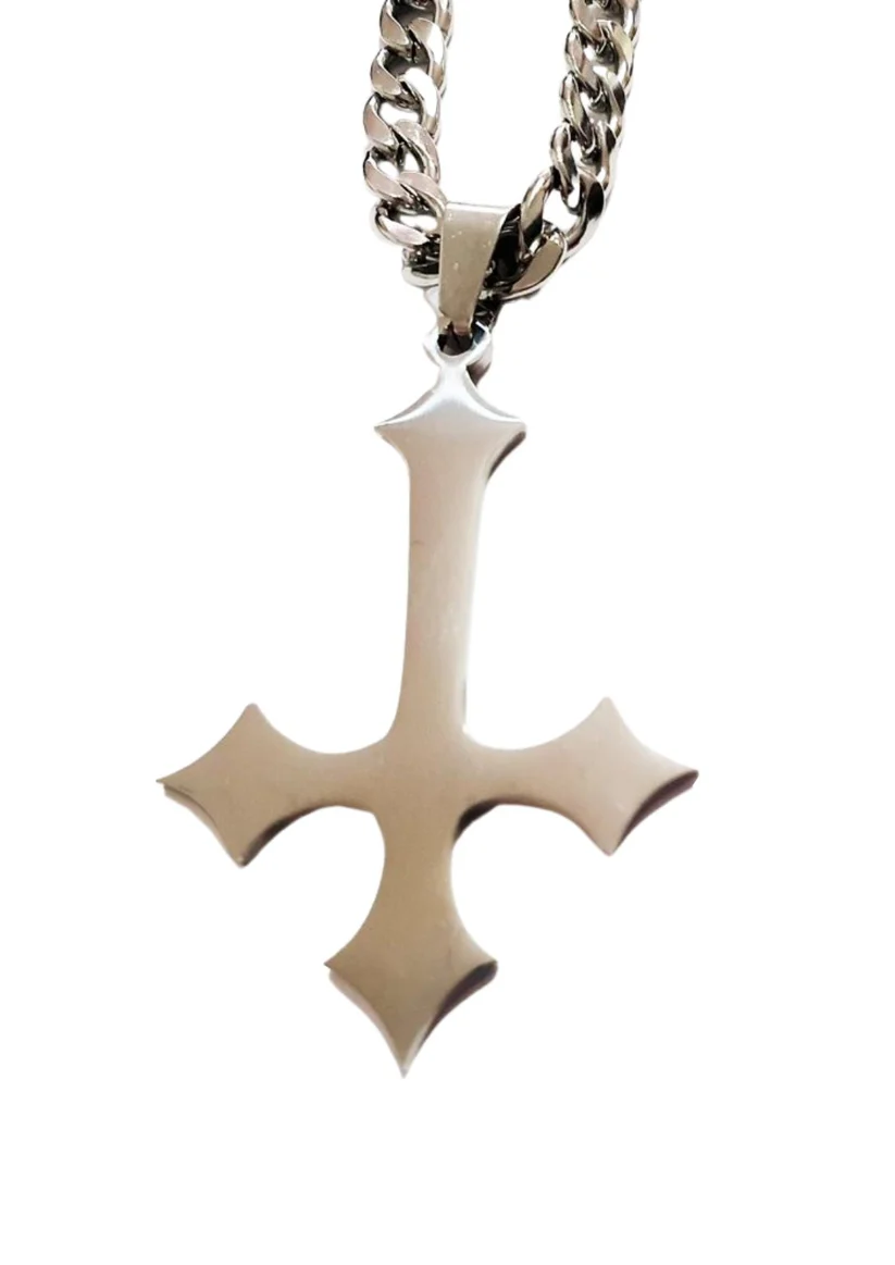 Easure Inverted Pointed Cross Necklace