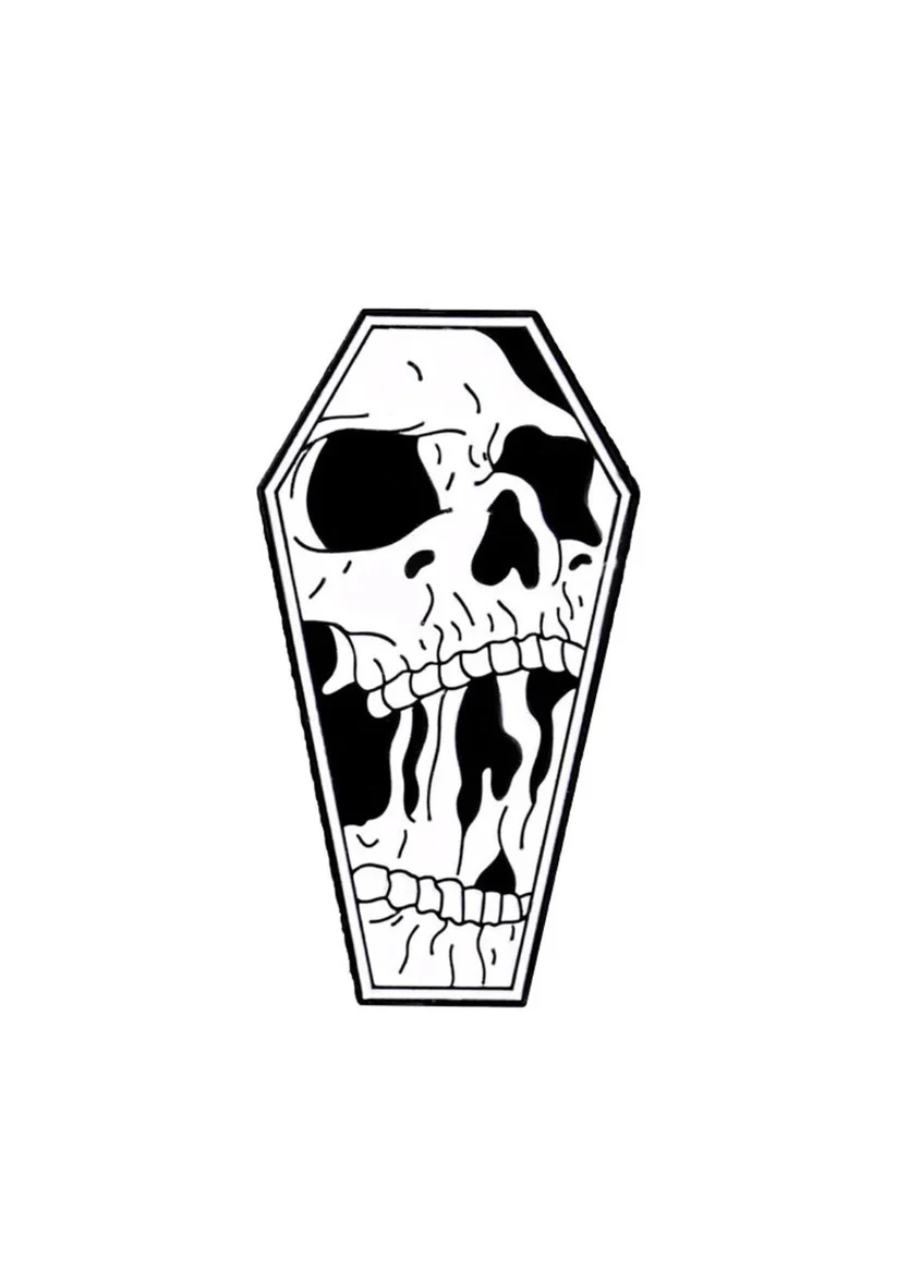 Easure Skull Coffin Pin