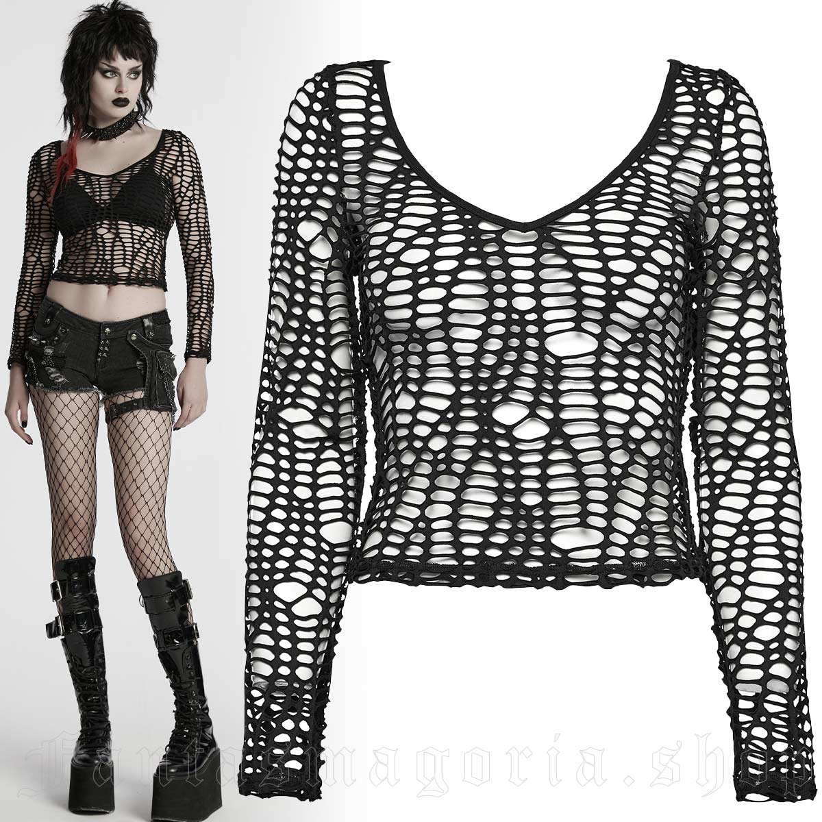Punk Rave Venus Flytrap Net Shirt